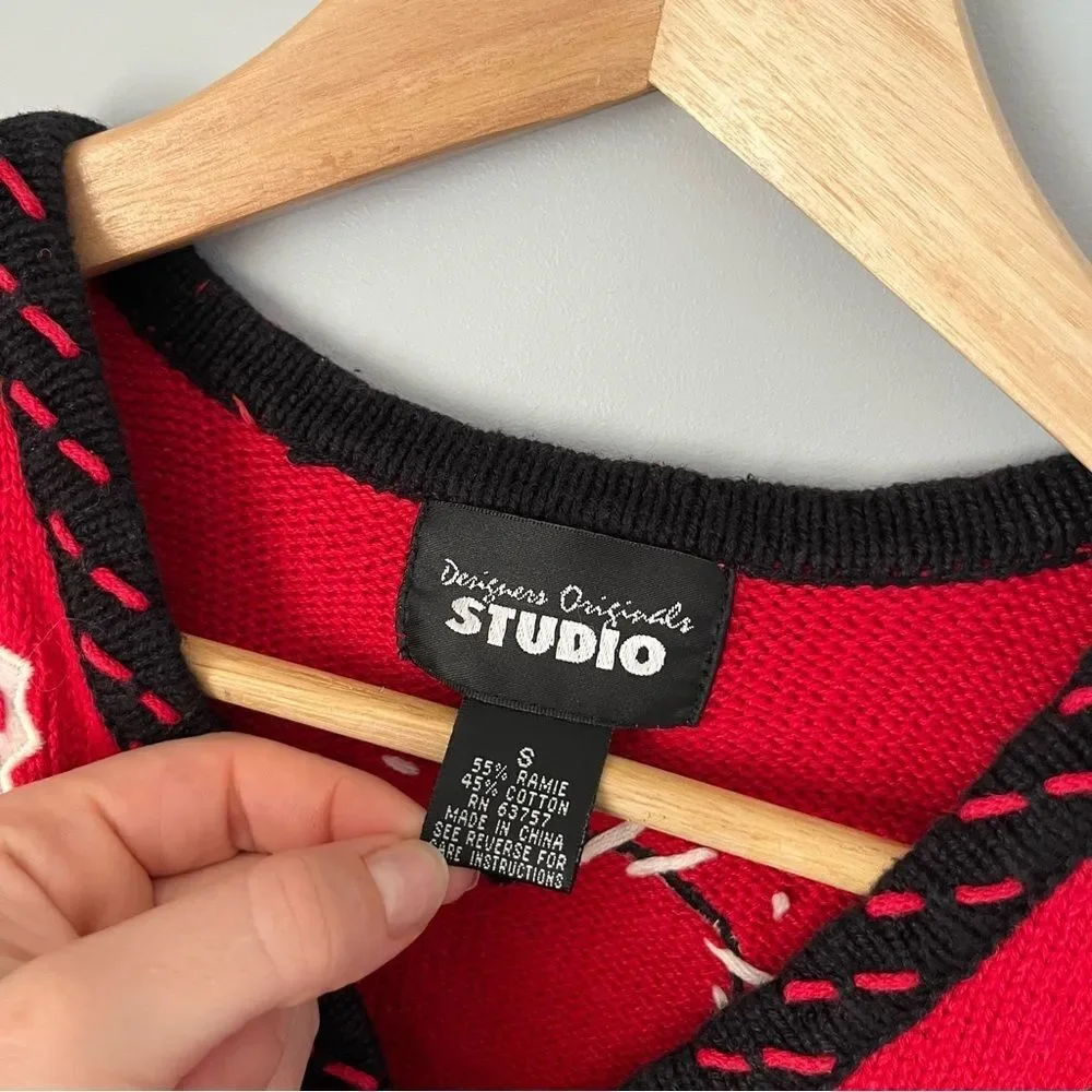 Designers Originals Studio Vintage 1990s Christmas Holiday Sweater Vest Size S